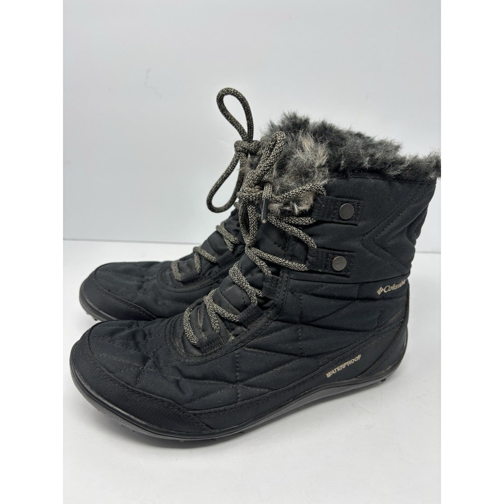 Columbia Shorty III Winter boot BL5961-010 Black Quilted Waterproof Woman's 8